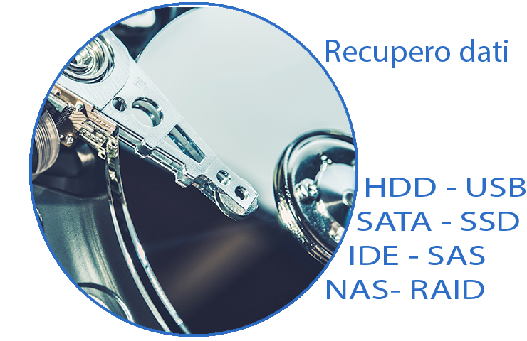 Recuperiamo i tuoi dati in caso di problemi hardware e software ai tuoi hard disk.